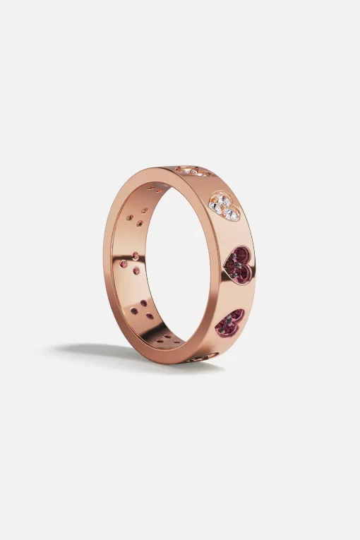 Anello Cuore Multicolor Placcato in oro rosa 18 carati