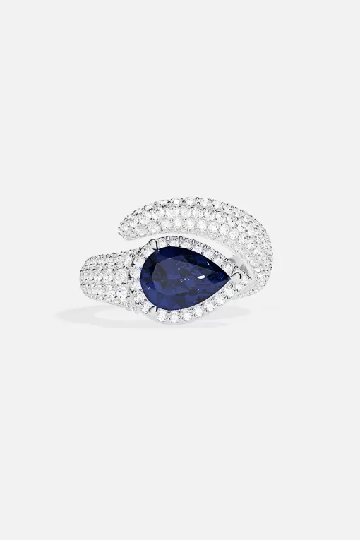 Anello Pera Blu argento sterling