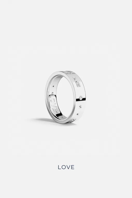 Anello codice Morse AMORE argento sterling