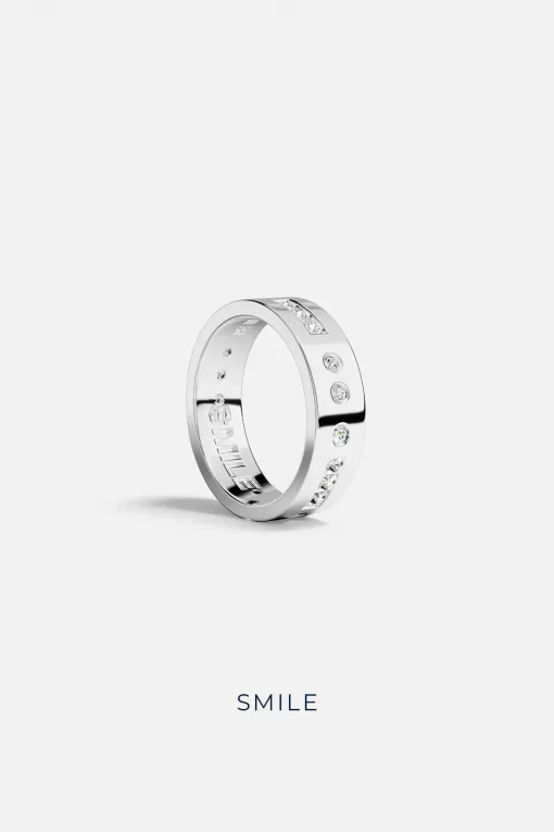 Anello codice Morse SMILE argento sterling