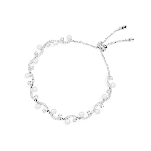 Bracciale Fiore Regolabile con Perle argento sterling