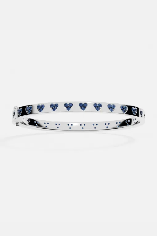 Bracciale cuore blu e bianco argento sterling