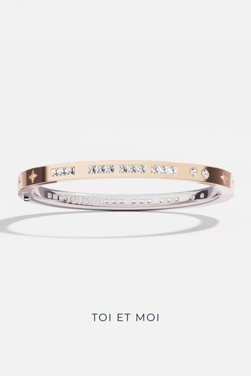 Bracciale in codice Morse YOU ME Placcato in oro rosa 18 carati