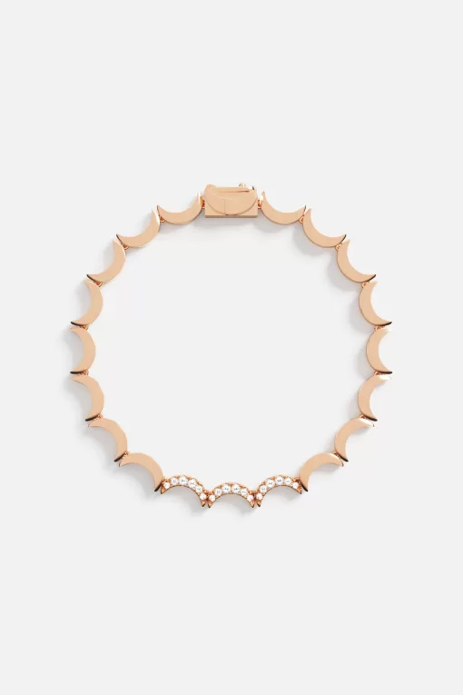 Bracciale ondulato in oro rosa Placcato in oro rosa 18 carati