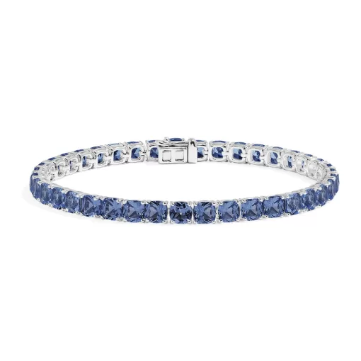 Bracciale quadrato blu argento sterling