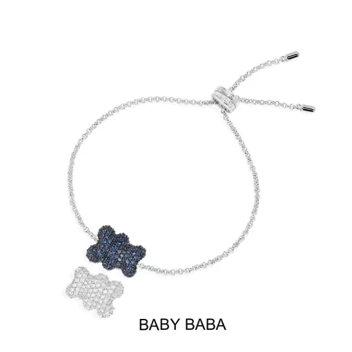 Bracciale regolabile Baby Baba Yummy Bear argento sterling