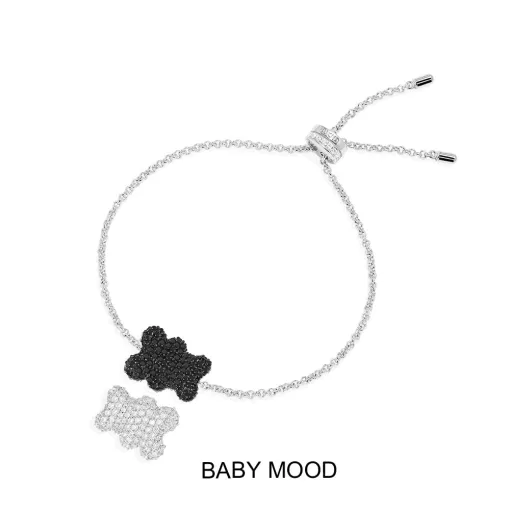 Bracciale regolabile Baby Mood Yummy Bear argento sterling