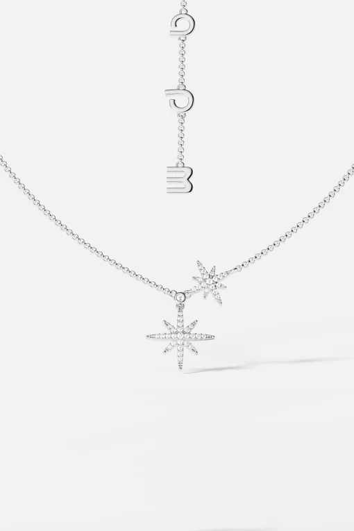 Collana con doppi meteoriti argento sterling