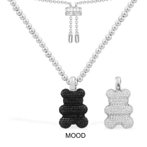 Collana regolabile Mood Yummy Bear con perline argento sterling