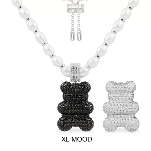 Collana regolabile XL Mood Yummy Bear con perline argento sterling