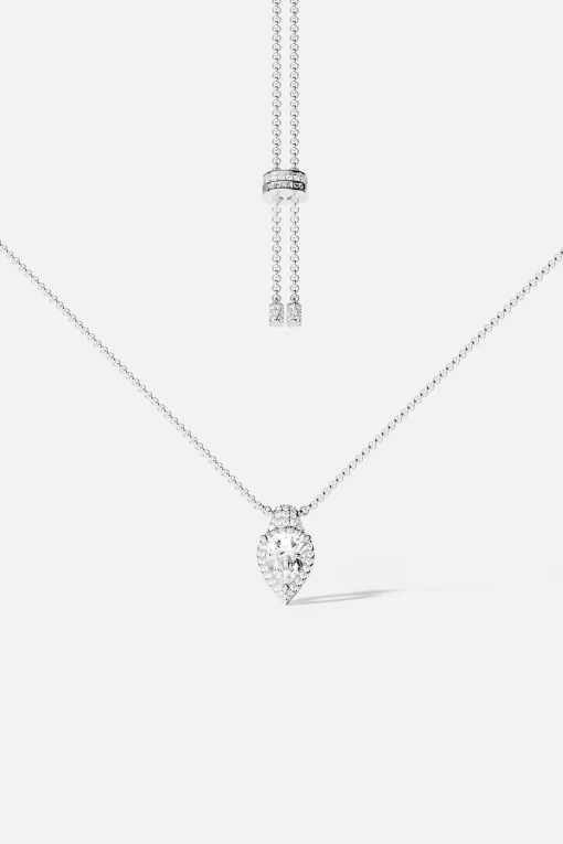 Collana regolabile a pera argento sterling