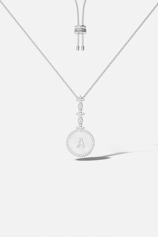 Collana regolabile con alfabeto eterno argento sterling