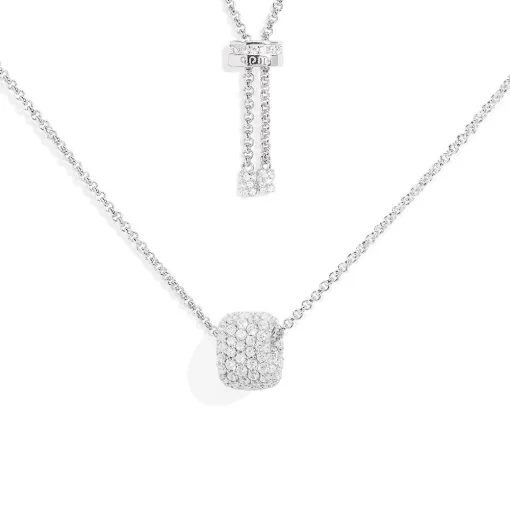 Collana regolabile con anello in pavé argento sterling