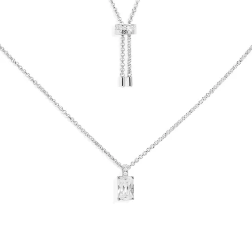 Collana regolabile con pendente scintillante argento sterling