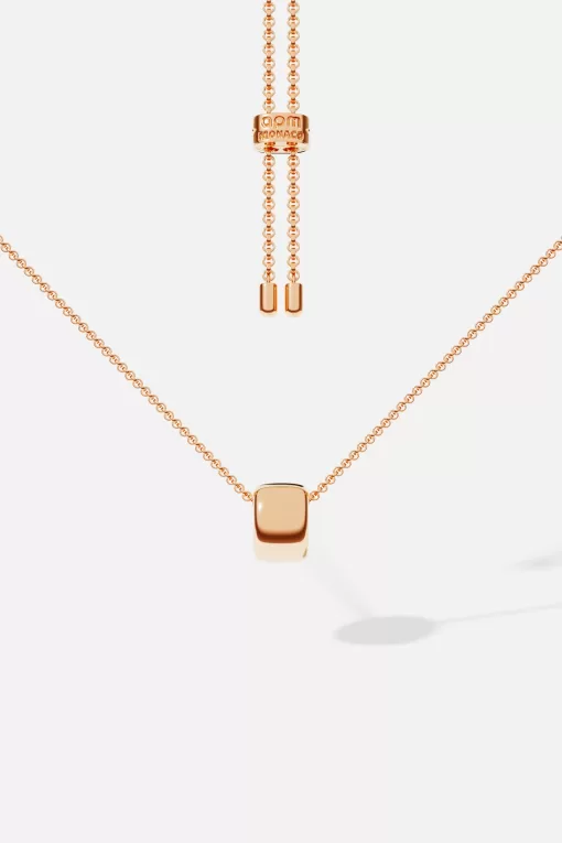 Collana regolabile con pendente spesso in oro rosa Placcato in oro rosa 18 carati