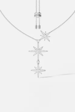 Collana regolabile con tripli meteoriti argento sterling