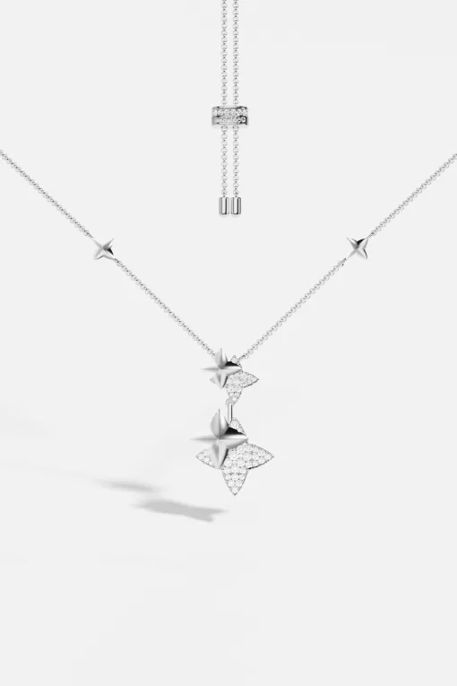 Collana regolabile in argento con doppi meteoriti argento sterling