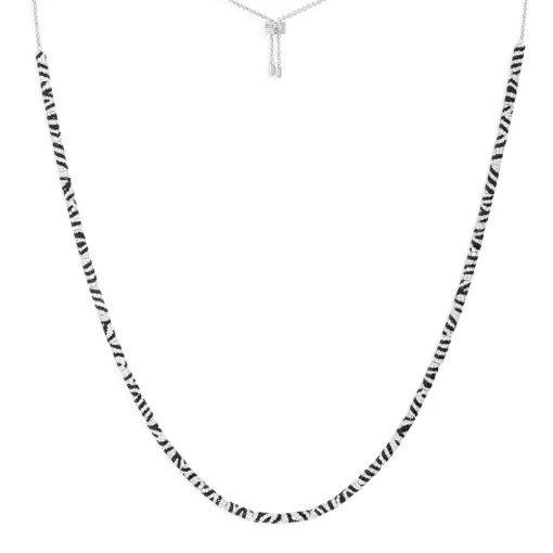 Collana regolabile zebrata argento sterling