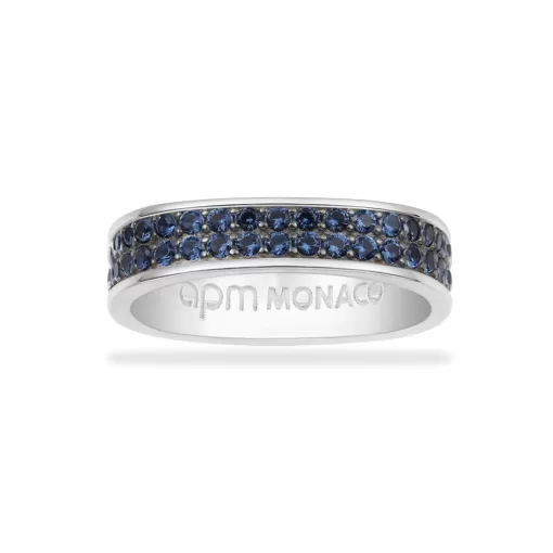 Grande anello blu argento sterling