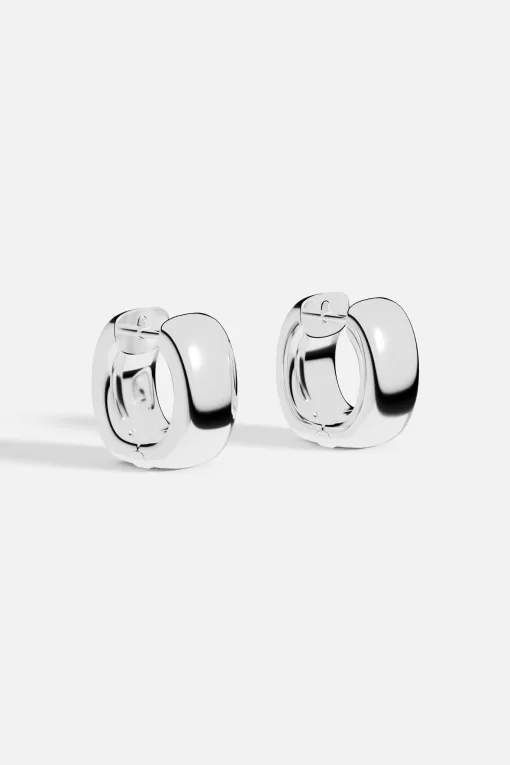 Grandi orecchini Huggie in argento argento sterling